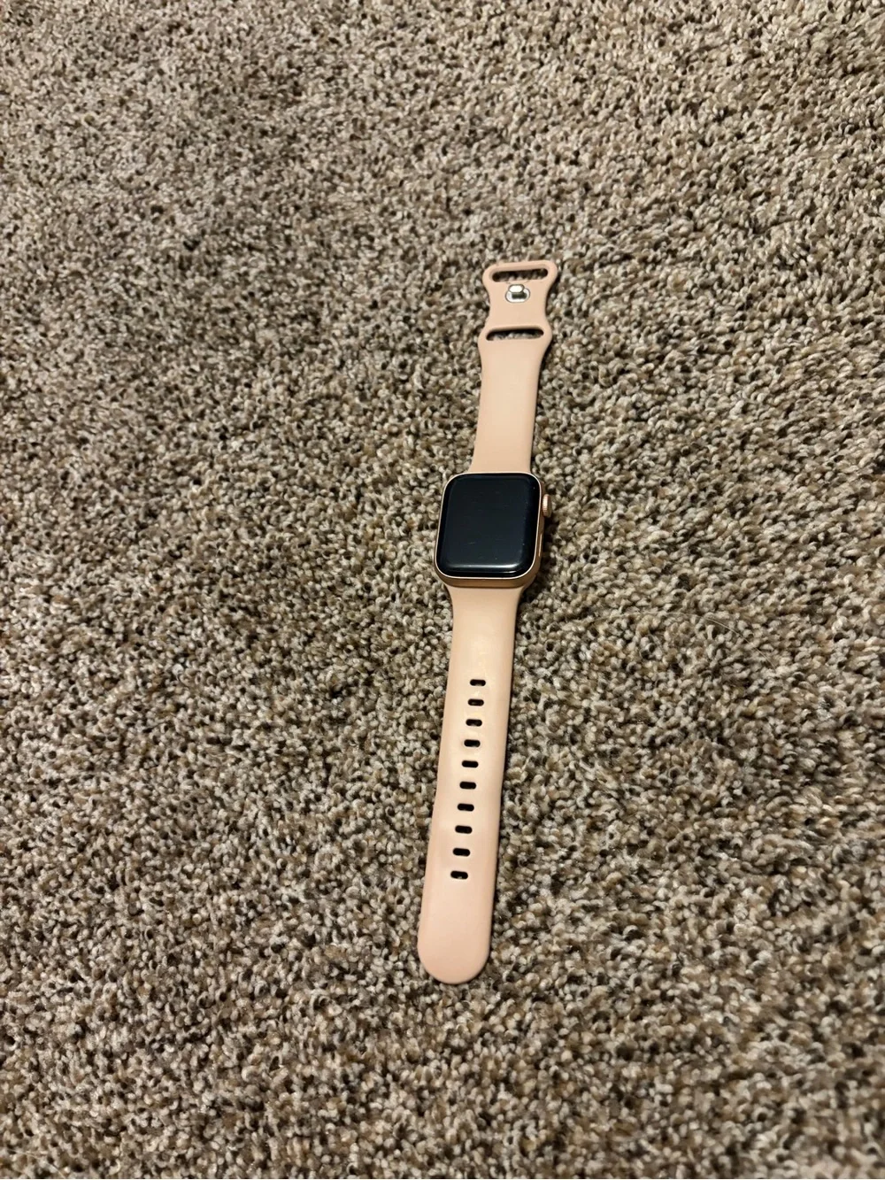 Apple Pink Silicone Smartwatch with Rectangular Touchscreen